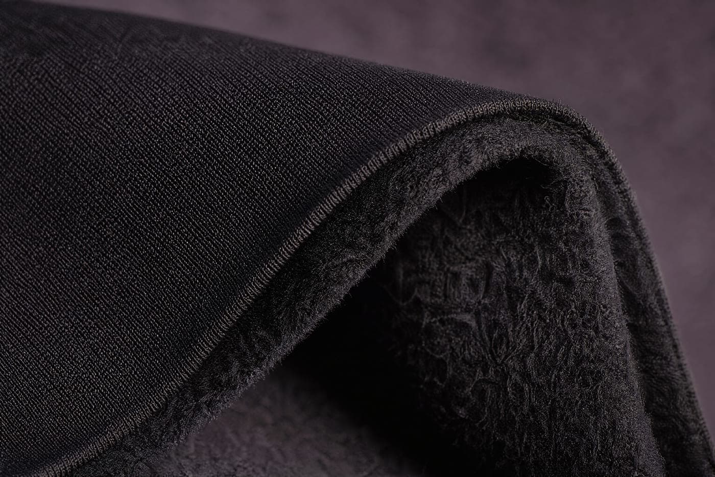 Macro photograph of the knit structure used for Opaque 70 Fleece