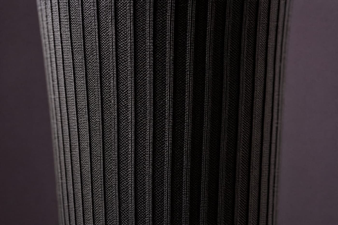 Macro photograph of the knit structure used for Knee 70 Ribbed